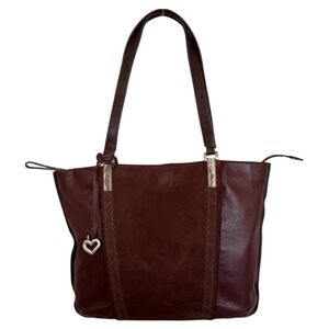 Brighton Brown Suede & Leather Handbag Pebbled F190145